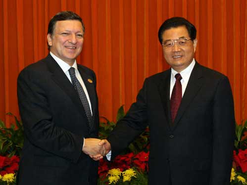 Der chinesische Staatspr?sident Hu Jintao hat am Donnerstag in Beijing den Pr?sident der EU-Kommission, José Manuel Barroso, empfangen.