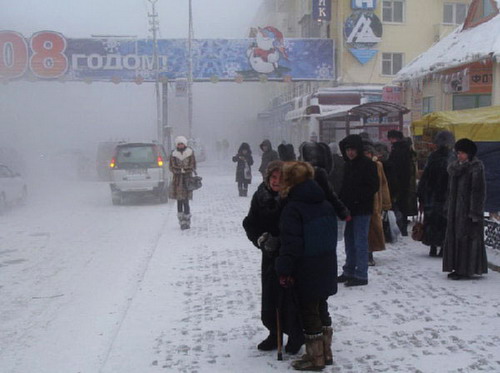 Wenn der Bus nicht kommt: Die Einwohner müssen die Kälte ertragen können.