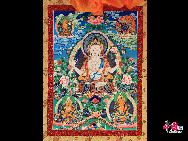 Ein Thangga-Gemälde, vom Künstler Niangben geschaffen. Er hatte am 15. November in Beijing eine Thangga-Gemälde-Ausstellung. Thangga ist ein tibetisches Wort für Gemälde auf Rollen aus farbiger Seide und Stoffen. Das sind jene religiösen Gemälderollen, welche in den Hallen hängen, damit die Tibeter besser beten können.
