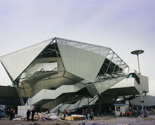 Der deutsche Pavillon bei der Shanghai World Expo 2010 wurde soeben fertiggestellt und soll Ende April seinen Probelauf bestehen.