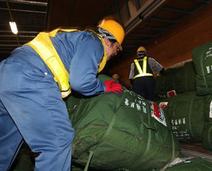 Die ersten Hilfsgüter aus China sind am Montagabend in der japanischen Hauptstadt Tokio eingetroffen. Zu den 100 Tonnen Waren, die von einer Boeing 777 transportiert wurden, gehören Zelte, Bettdecken und Lampen.