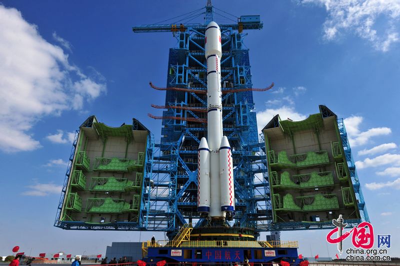 Chinas erste Weltraumstation, die 'Tiangong-1', soll am Donnerstagabend ins All gebracht werden.
