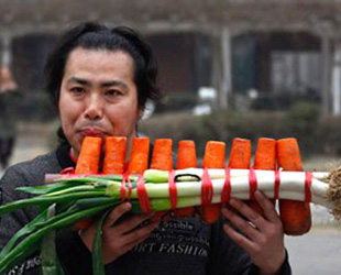 Gemüse ist nicht einfach nur Lebensmittel - es kann auch Musikinstrument sein! Das haben jedenfalls die chinesischen Brüder Nan herausgefunden, die alles von Klassik bis Pop auf Instrumenten spielen, die aus Gemüse hergestellt sind.