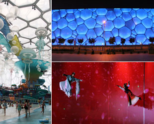 Das Nationale Schwimmzentrum in Beijing, besser bekannt als 'Water Cube' ist gerade in den Sommermonaten eine der 'coolsten' Attraktionen von Chinas Hauptstadt.