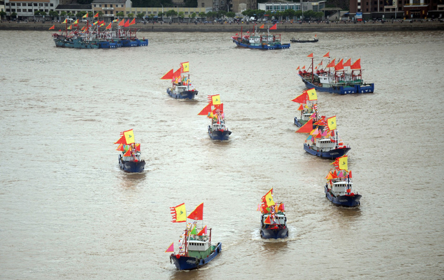 China German China Org Cn Grosse Flotte Chinesischer Fischerboote Zu Diaoyu Inseln Aufgebrochen