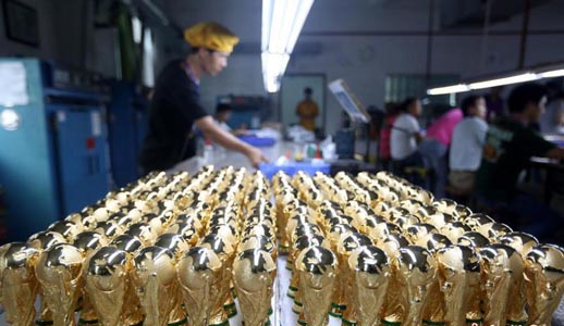 Blick auf Worldcup-Hersteller im chinesischen Dongguan