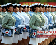Formation mit weiblichen Soldaten bei WWII-Parade