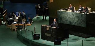 Xi Jinping h?lt eine Rede auf dem UN-Entwicklungsgipfel
