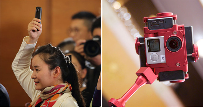 Journalisten und ihre Panorama-Kameras