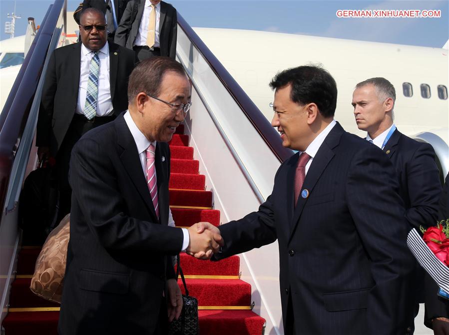 (G20 SUMMIT)CHINA-HANGZHOU-BAN KI-MOON-ARRIVAL (CN)