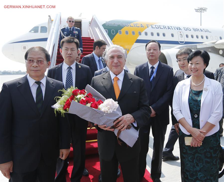 (G20 SUMMIT)CHINA-HANGZHOU-BRAZIL-PRESIDENT-ARRIVAL (CN)