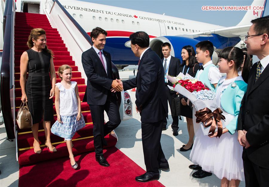 (G20 SUMMIT)CHINA-HANGZHOU-CANADIAN PM-ARRIVAL (CN)