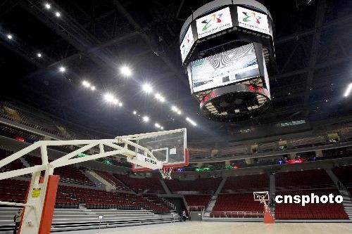 2月19日，北京五棵松2008年北京奥运会篮球馆比赛区。