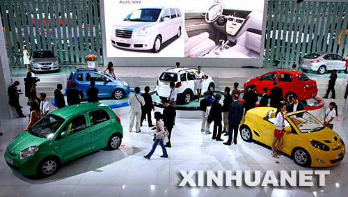 08北京モーターショーの奇瑞（チェリー）汽車の展示ブース