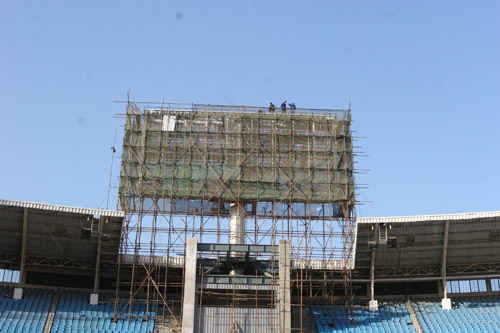 工人体育场拆除大运会火炬台 增设120平旋转显示屏