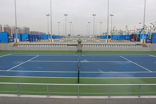 图文：迎接“好运北京”赛事 网球中心预赛场地