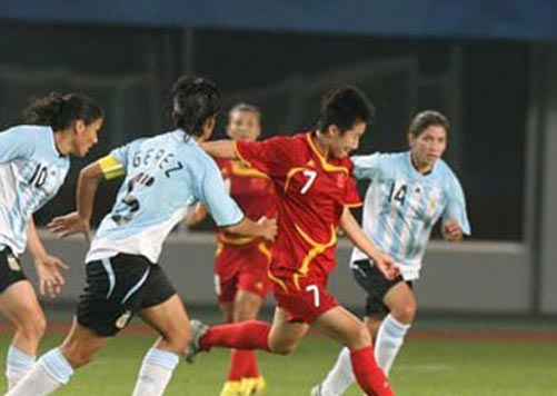 女子サッカー予選、中国がアルゼンチンに勝利