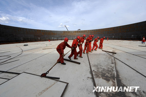 中国最大の原油貯蔵庫の建設が順調に進む