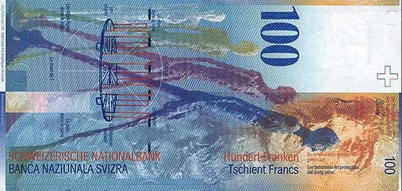 スイス フラン 旧紙幣 100FR アルベルト ジャコメッティ-