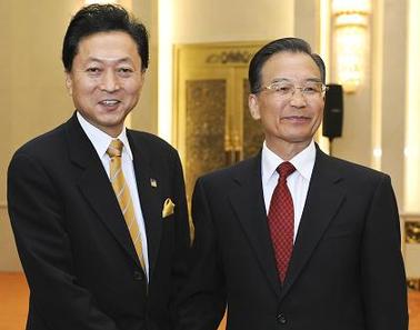温家宝総理、日本の鳩山由紀夫首相と会談