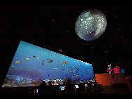 韓国館のデジタル水族館。2012年の麗水万博の前に、ここに展示される