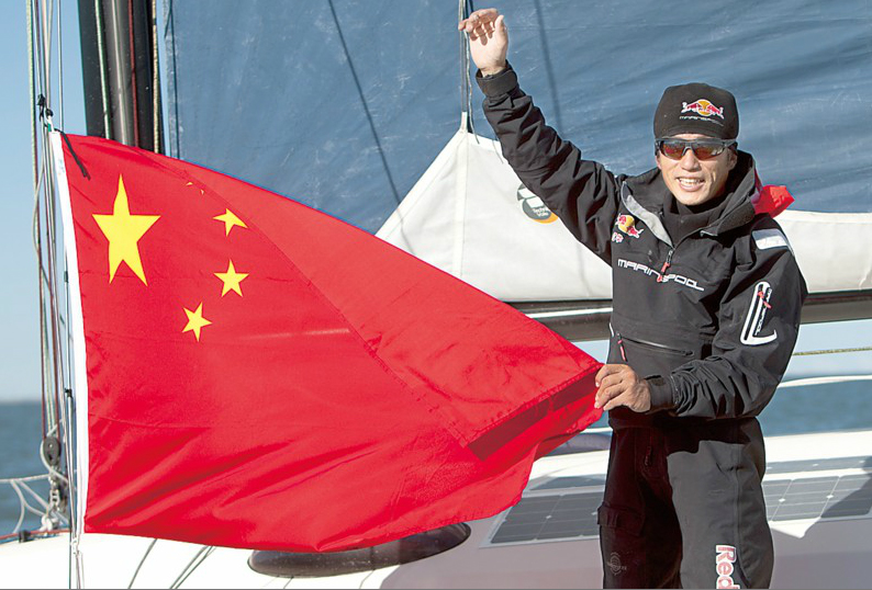 無動力ヨットで世界一周の連続航海に挑戦する中国の第1人者