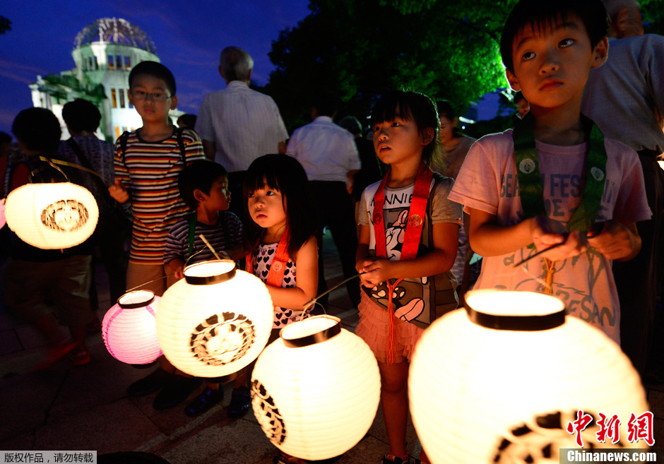 広島で原爆投下68周年記念式典　5万人参列