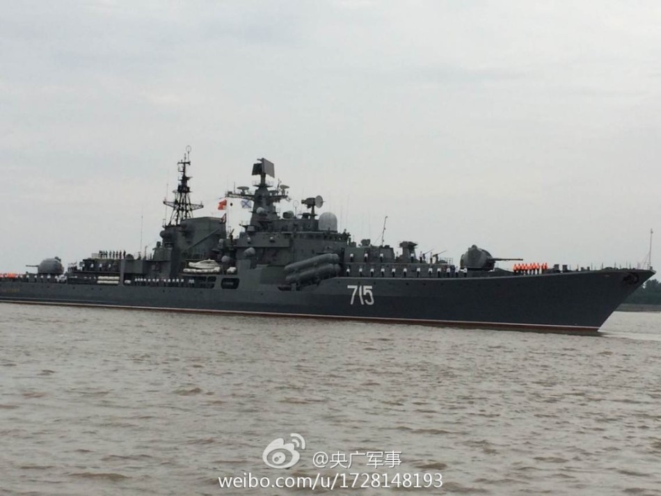 中露海上合同演习 露舰队が上海军港に到着