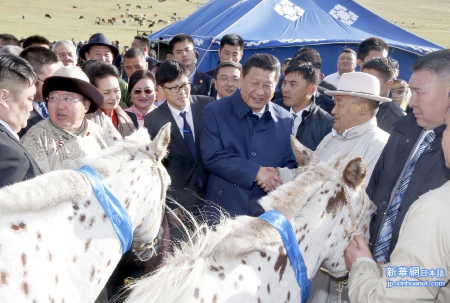 （XHDW）（1）习近平同蒙古国总统额勒贝格道尔吉共同观看那达慕