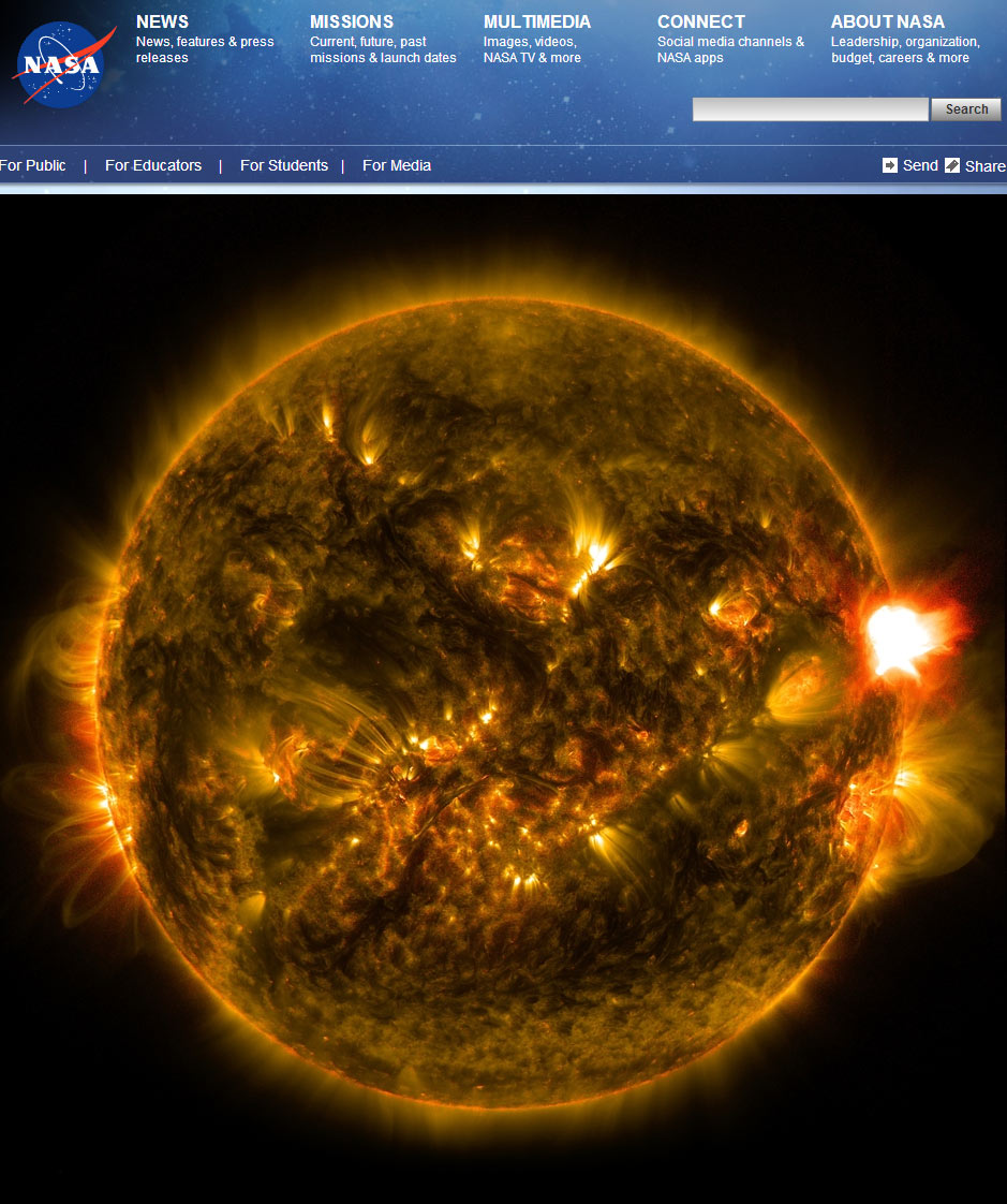 NASA发布2015首个太阳中级耀斑画面