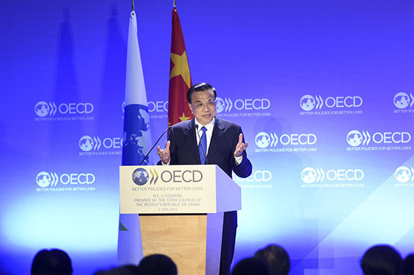 李克强在OECD发表主旨演讲，回应中国是否已摘掉“发展中国家”帽子的问题