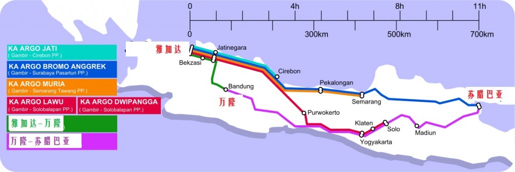 印尼爪洼岛高铁路线图和地图