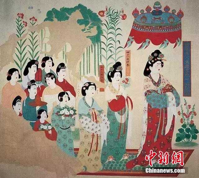 敦煌・莫高窟の壁画に描かれた唐代女性の群像が公開 中国網 日本語