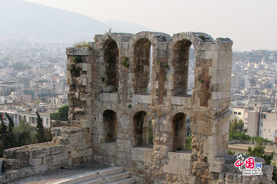 ギリシャの色　アテナイのアクロポリスのパルテノン神殿