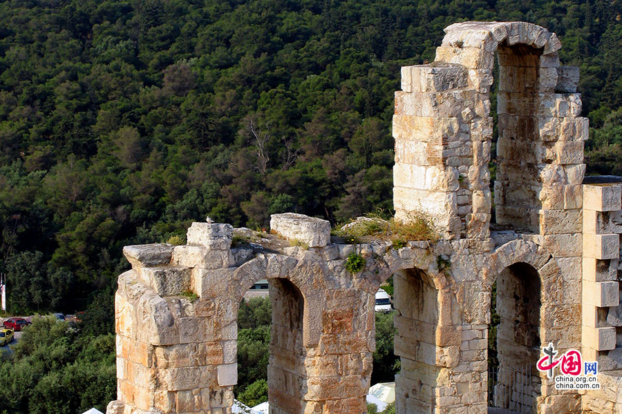ギリシャの色　アテナイのアクロポリスのパルテノン神殿