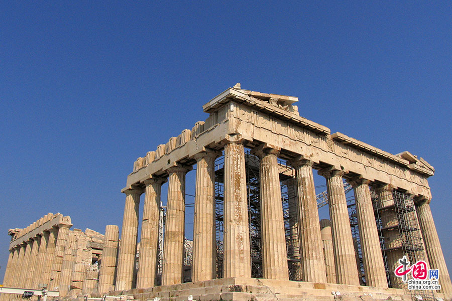 ギリシャの色　アテナイのアクロポリスのパルテノン神殿