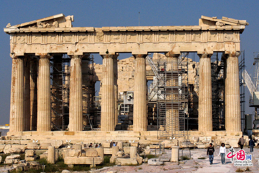 ギリシャの色　アテナイのアクロポリスのパルテノン神殿