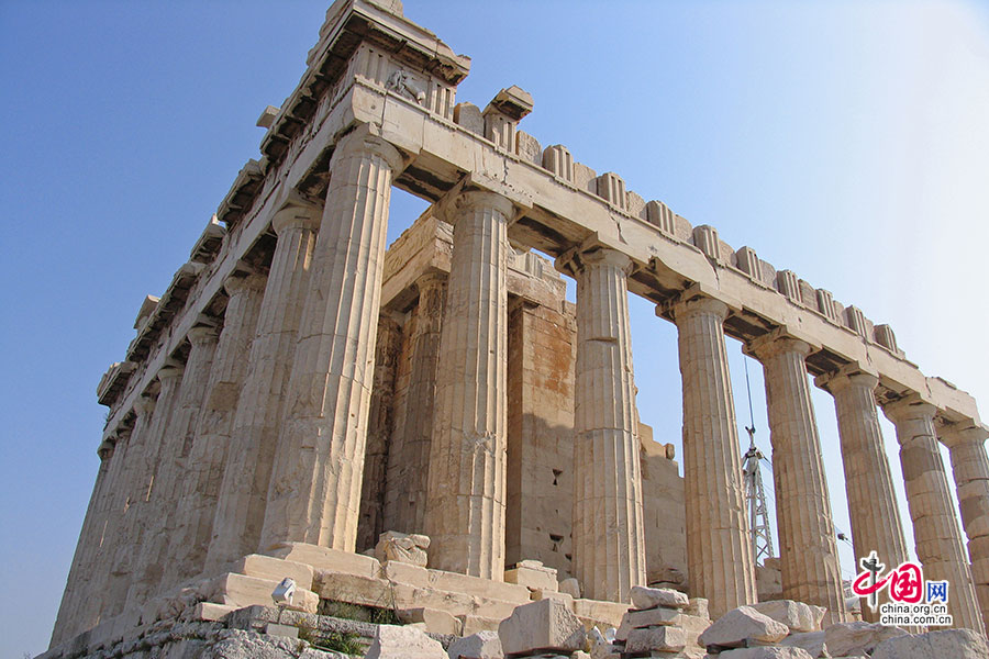 ギリシャの色　アテナイのアクロポリスのパルテノン神殿