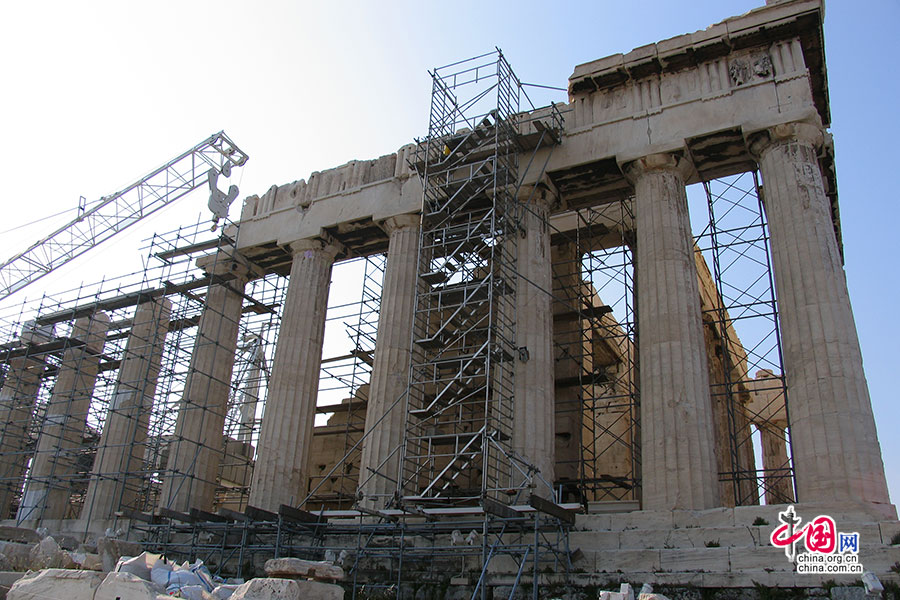 ギリシャの色　アテナイのアクロポリスのパルテノン神殿