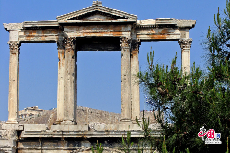 ギリシャの色　アテナイのアクロポリスのパルテノン神殿