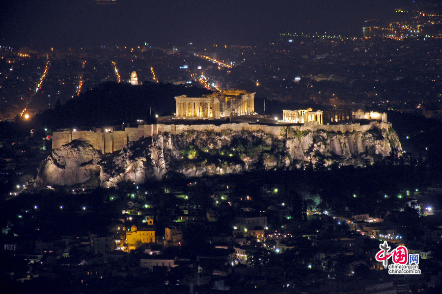 ギリシャの色　アテナイのアクロポリスのパルテノン神殿
