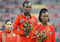 Спортсменка из Кении Памела Джелимо -- чемпионка Пекинской Олимпиады в беге на 800 м