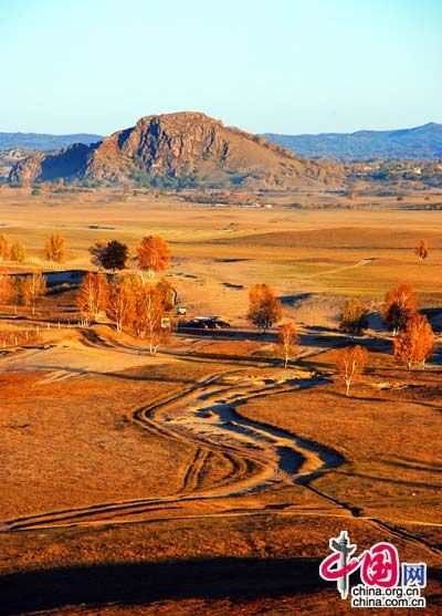Красивая природа степи Уланьмутун в автономном районе КНР Внутренняя Монголия