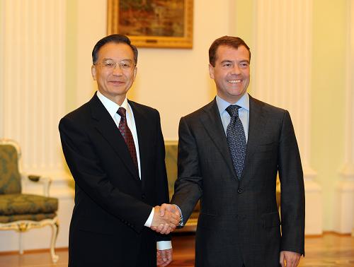Встреча президента РФ Д. Медведева с премьером Госсовета КНР Вэнь Цзябао