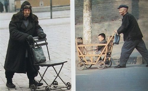 На снимке: тогдашние тележки на улицах Пекина.