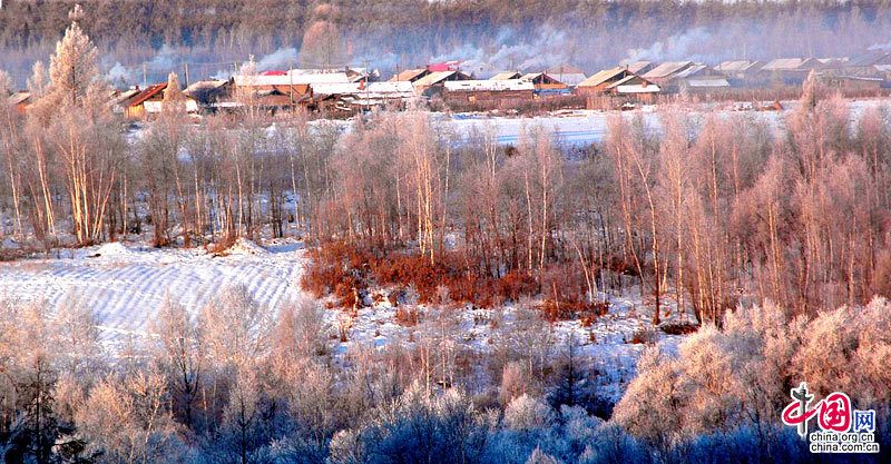 Красивые зимние пейзажи на реке Куэрбинь района Ичунь провинции Хэйлунцзян