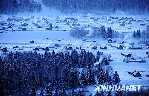 Пленительные зимние пейзажи в районе Канас Синьцзяна