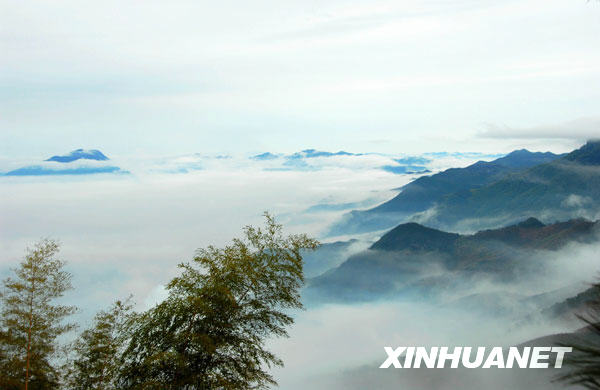 Горы Косаншань провинции Чжэцзян в тумане