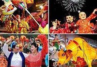 Праздничная атмосфера в разных местах Китая по случаю праздника Фонарей