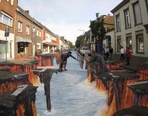 Немецкий художник сотворил живые стереокартины на улицах
